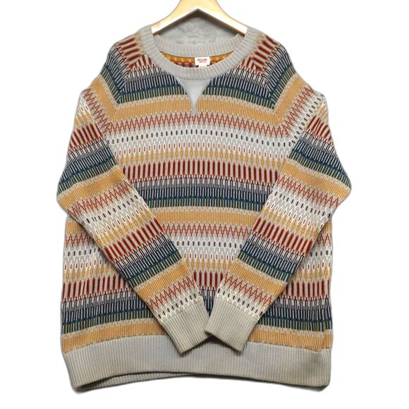 Mossimo Geometric Striped Knit Sweater Fall Color Cotton Size XXL - Picture 1 of 8